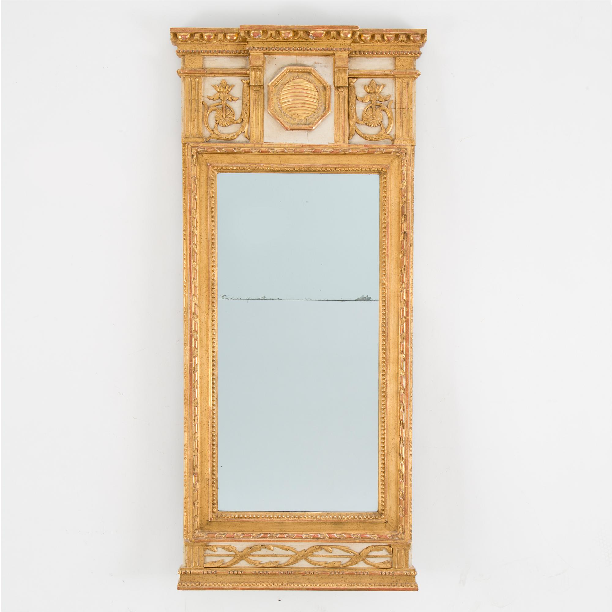 A late Gustavian mirror by Eric Wahlberg, Stockholm.