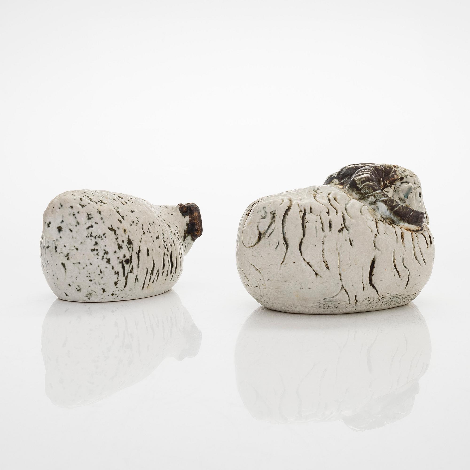 Henrik Allert, skulpturer, 4 st, keramik, signerade Henrik Allert