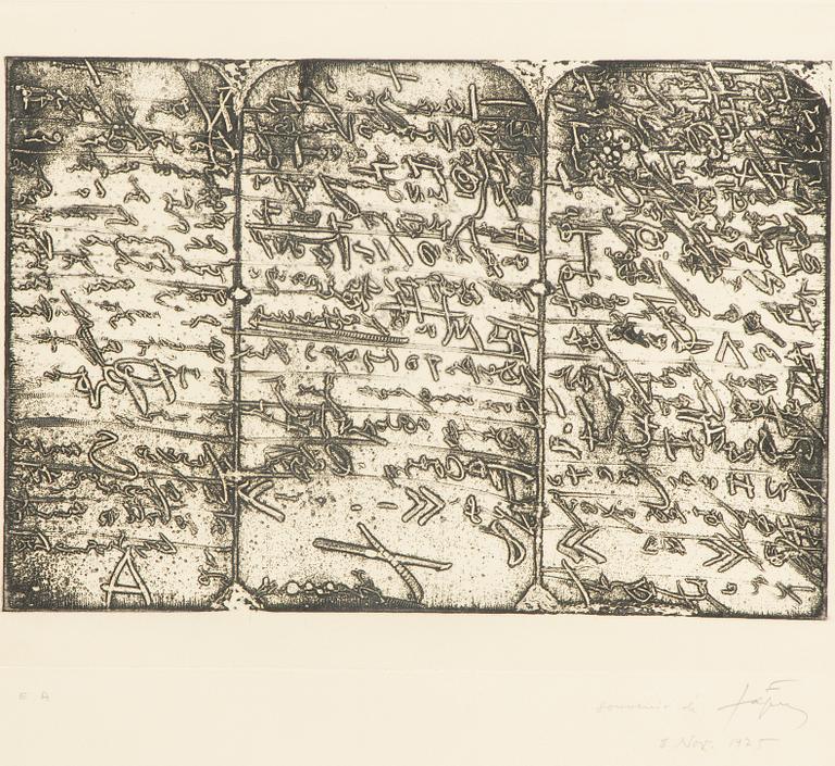 Antoni Tàpies, "Edmond Jabès, Ca suit son cours".
