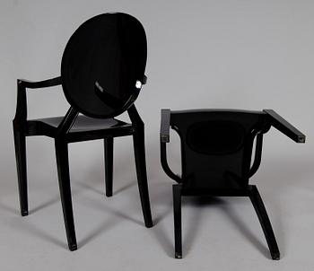KARMSTOLAR, 1 par, "Louis Ghost", Philippe Starck för Kartell.