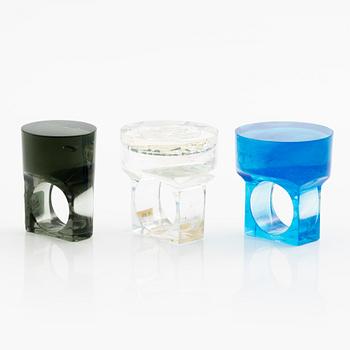 Siv Lagerström, three rings, acrylic plastic, 1970s.