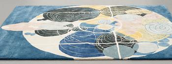 Hilma af Klint, a carpet, "Group III, no 5, The Large Figure Paintings", 10/30, hand tufted, ca 201 x 162,5 cm.