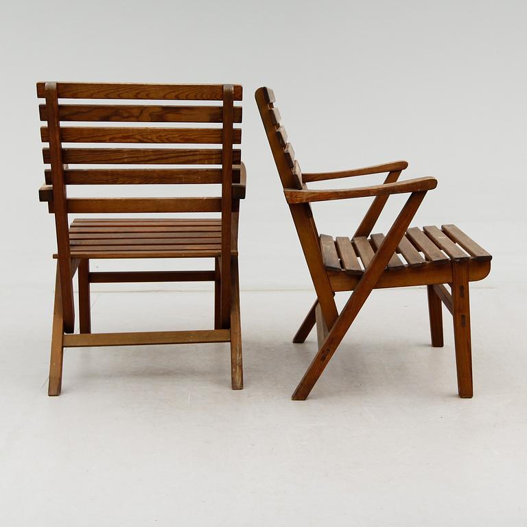 TRÄDGÅRDSSTOLAR, 4 st, "Bergshamra", Carl Malmsten, Igelstaverken, 1900-talets andra hälft.