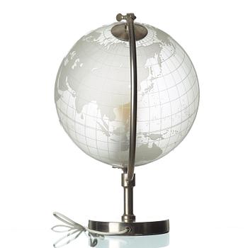Flygsfors Glasbruk, a blasted glass globe, Sweden 1950's.