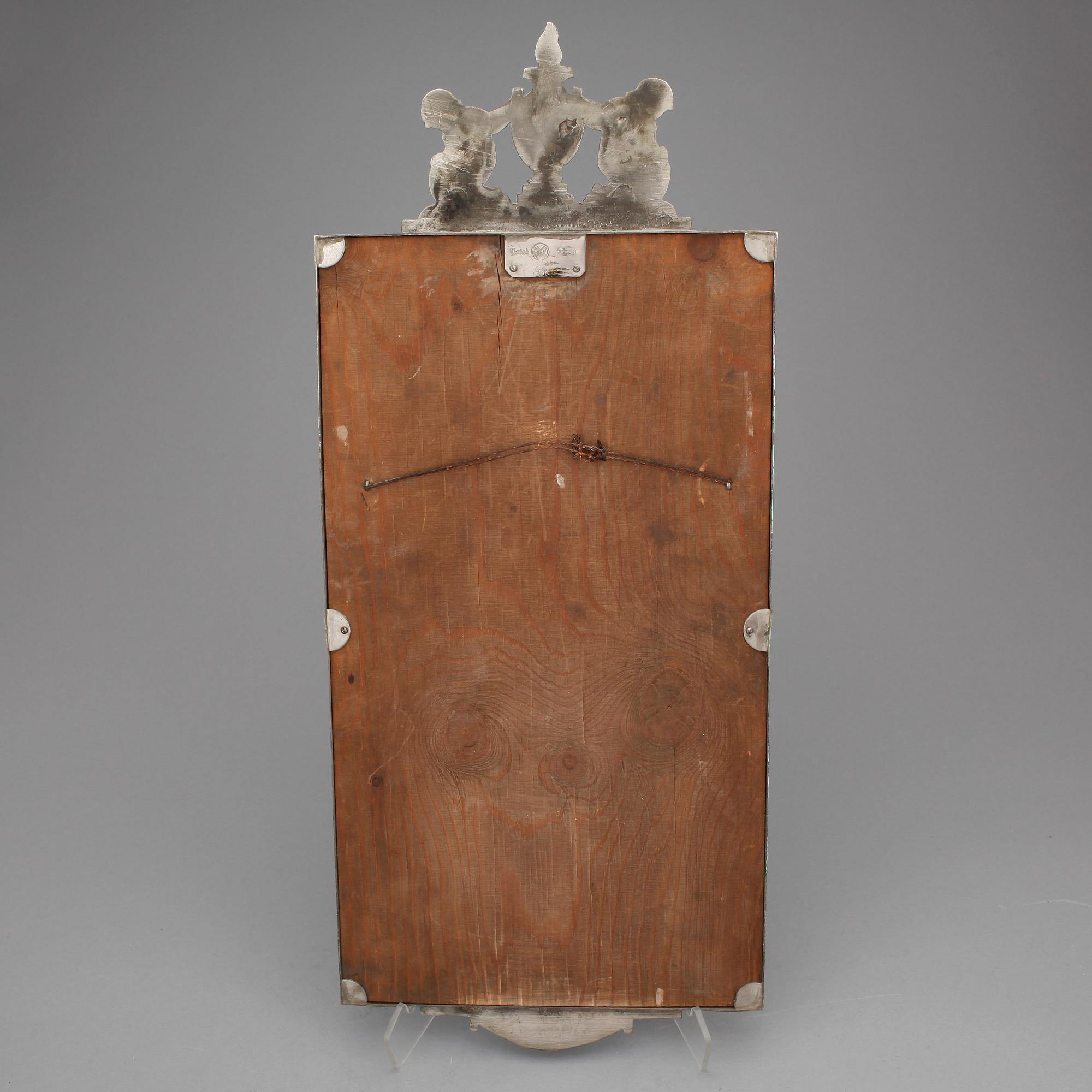 SPEGEL, tenn, Art Déco, Ystad Metall, 1900.