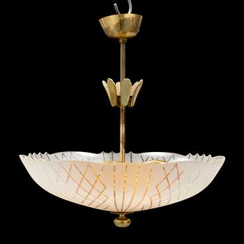 A mid 20th Century ceiling lamp probably from Orrefors.