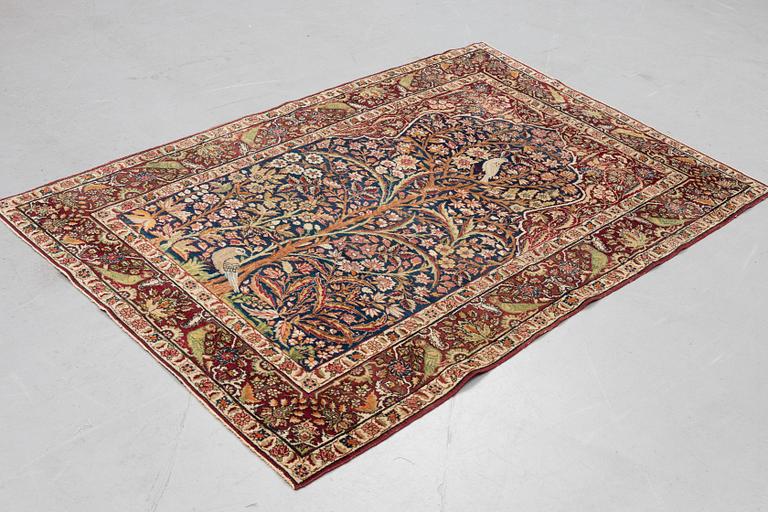 A rug, semi-antique Kerman Laver, ca 213 x 136 cm.