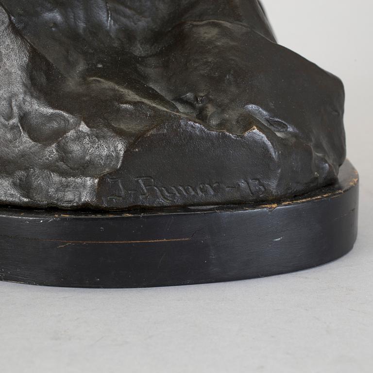 JOHAN RUNER, skulptur, brons, signerad och daterad -19. Otto Meyer Eftr fud.