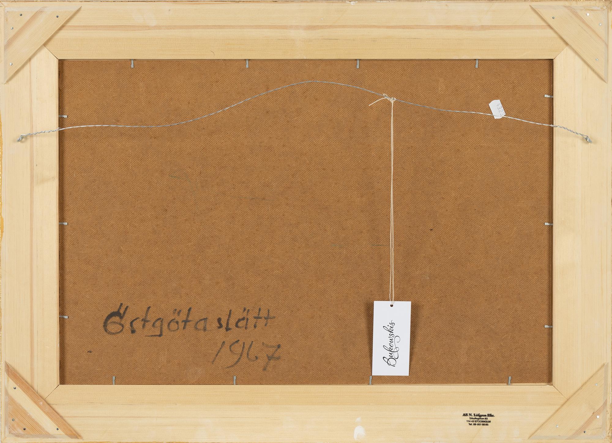 Birger Hjelm, olja på pannå, signerad.