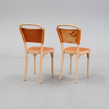 Jonas Bohlin, a pair of beech and leather 'Vilda 3' chairs, Gemla, Diö.