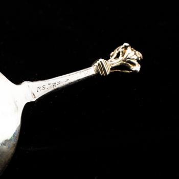 A Swedish 16th century parcel-gilt silver spoon, unmarked.