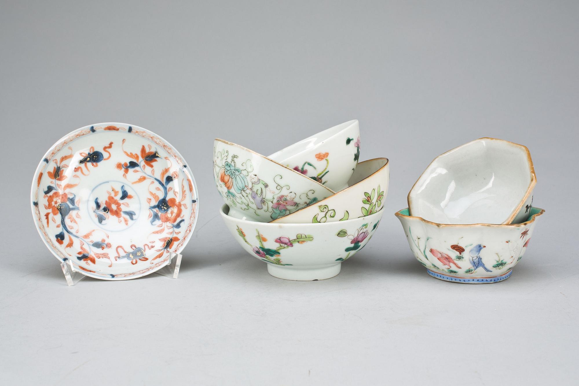 PARTI PORSLIN, 7 delar, Kina 1800-tal.