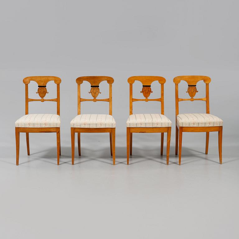 STOLAR, 4 st, Karl Johan och Karl Johan-stil, 1800 och 1900-tal.