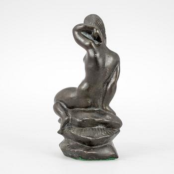 SKULPTUR, patinerad metall, signerad Hans Kongslev, Tinos, 1900-tal.