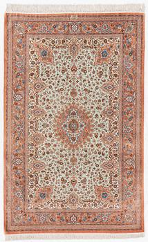 Rug, Old Ghom Central Persia, Signed Abbas Janshidi, c. 150 x 93 cm.