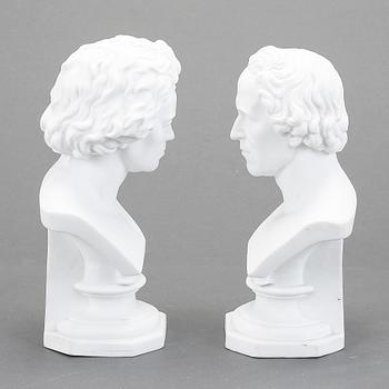 BYSTER, 2 st, parian, 1900-tal.