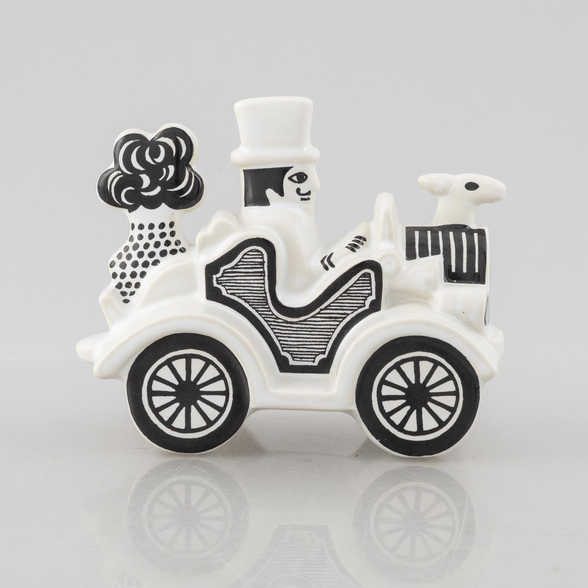 Lisa Larson, figurin, "Bil", ur serien "Traffic", Gustavsberg 1971-1973.