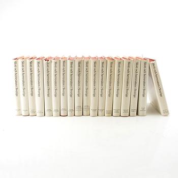 Book set, 18 volumes, "Castles and Manors in Sweden", Allhem's Publishing, Malmö, 1960s/70s.