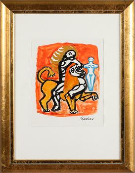 BO BESKOW, gouache, signerad.