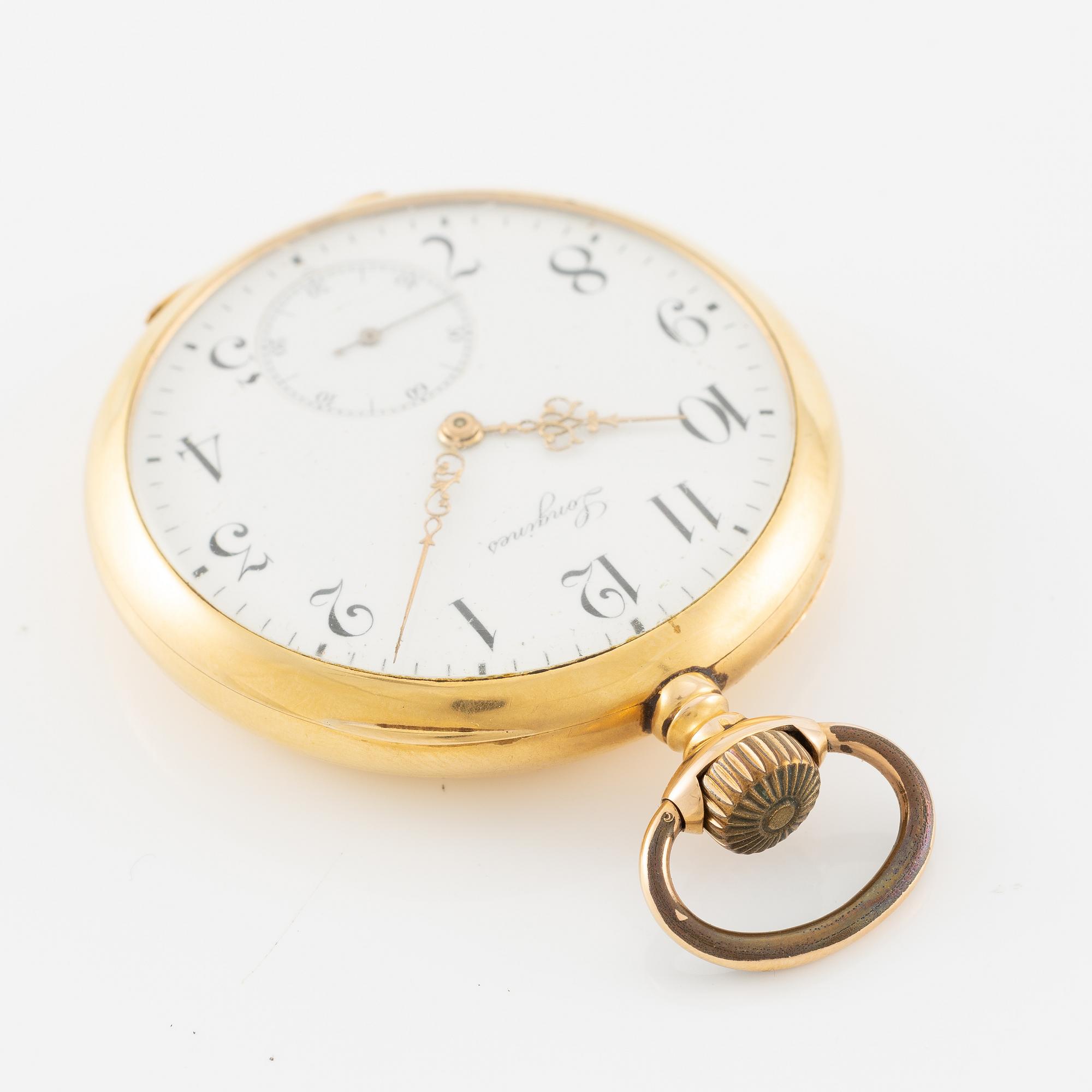 Longines, fickur, 18K guld, 49 mm.