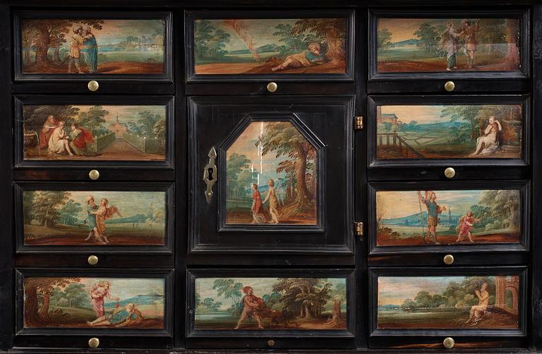 A Baroque second half 17th century with paintings in the manner of Frans Franken II.