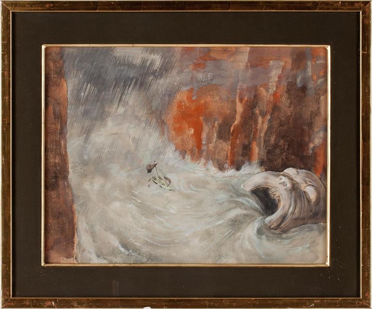 ROBERT HÖGFELDT, akvarell, signerad.