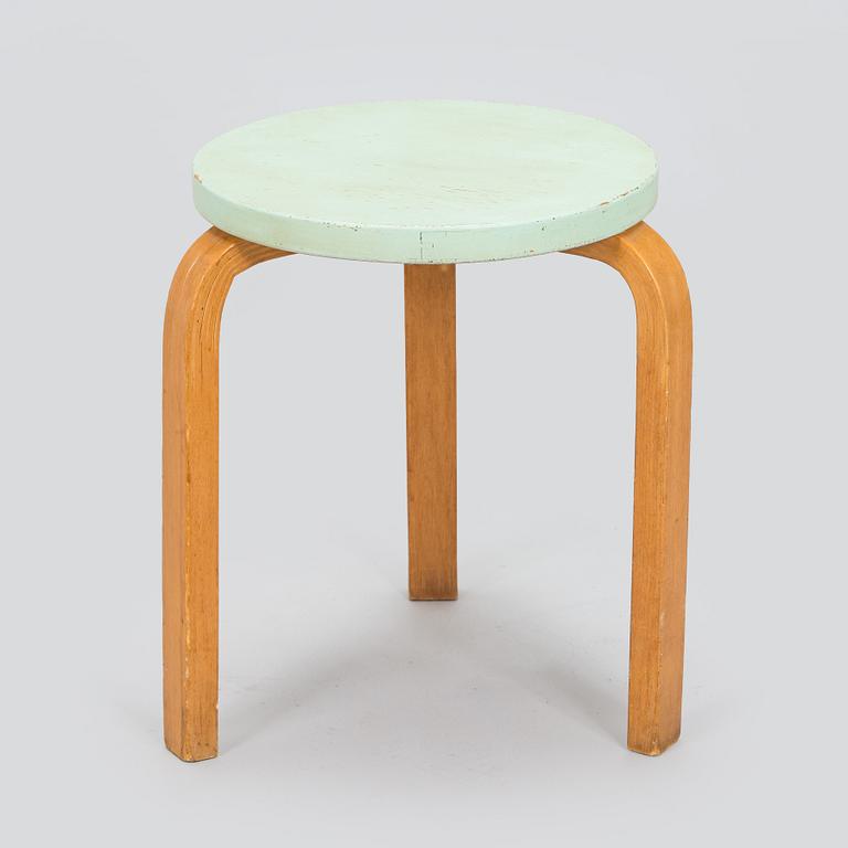 Alvar Aalto, a mid 20th century '60' stool for O.Y. Huonekalu- ja Rakennustyötehdas A.B.