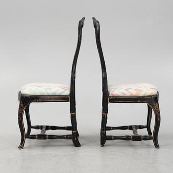 Stolar, ett par, rokoko, 1700-talets andra hälft.