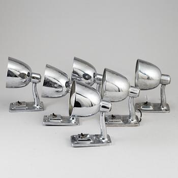 6 20th century wall lights.