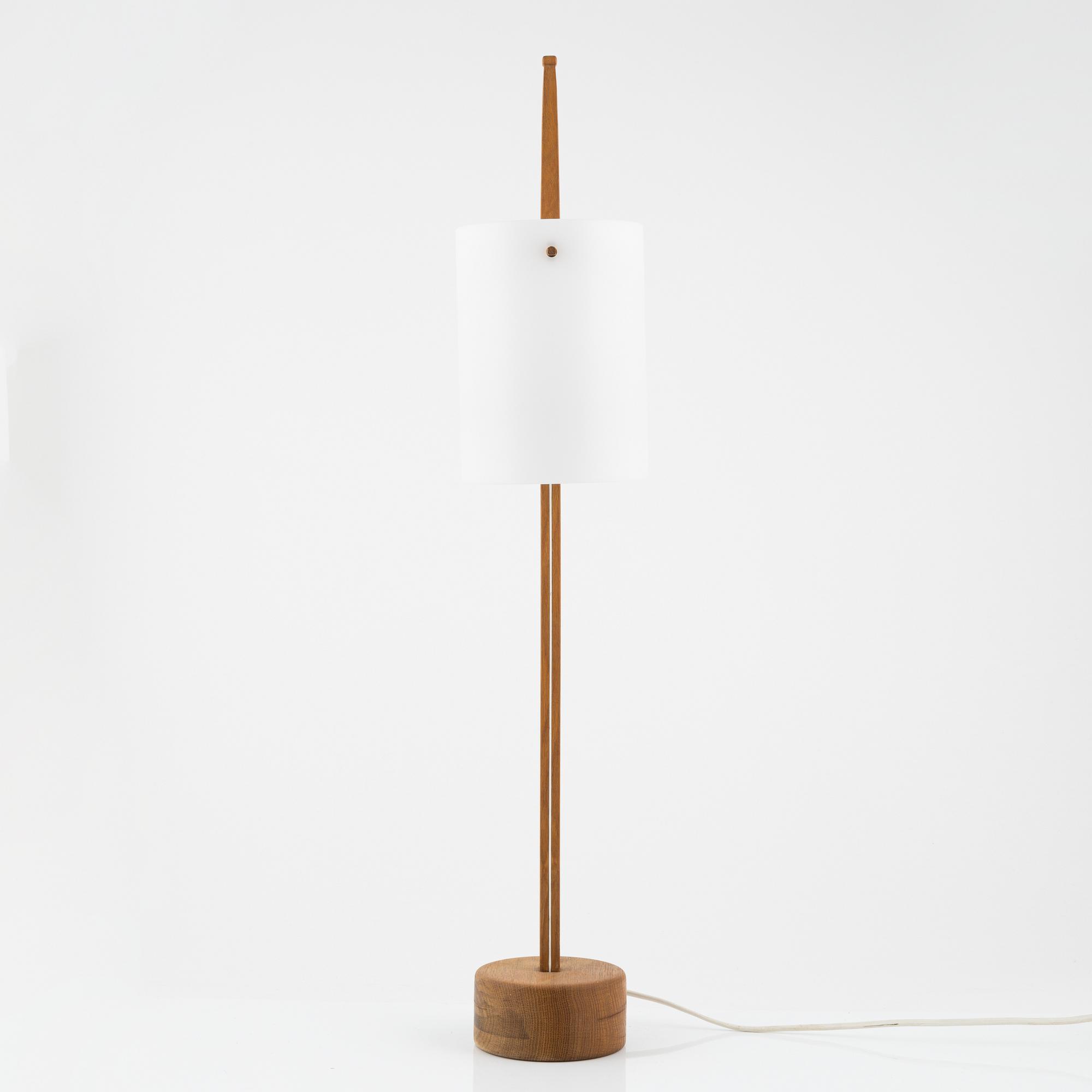 Uno & Östen Kristiansson, an oak and acrylic table light, Luxus, Vittsjö.