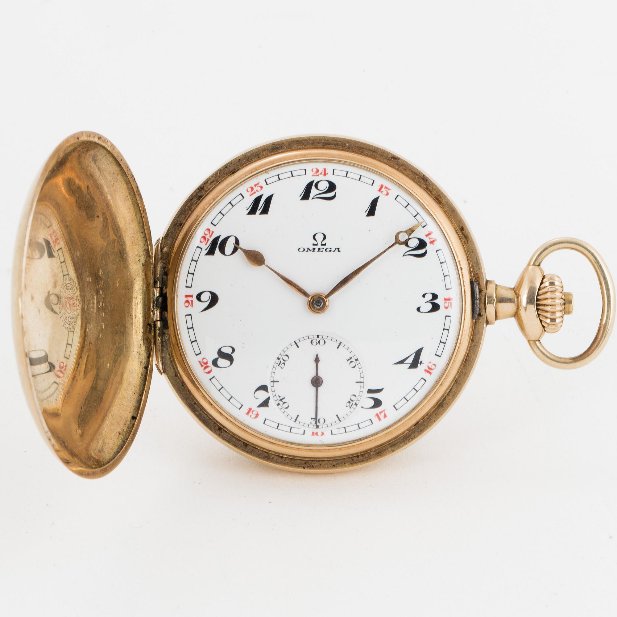OMEGA, pocket watch, hunter, 50 mm.