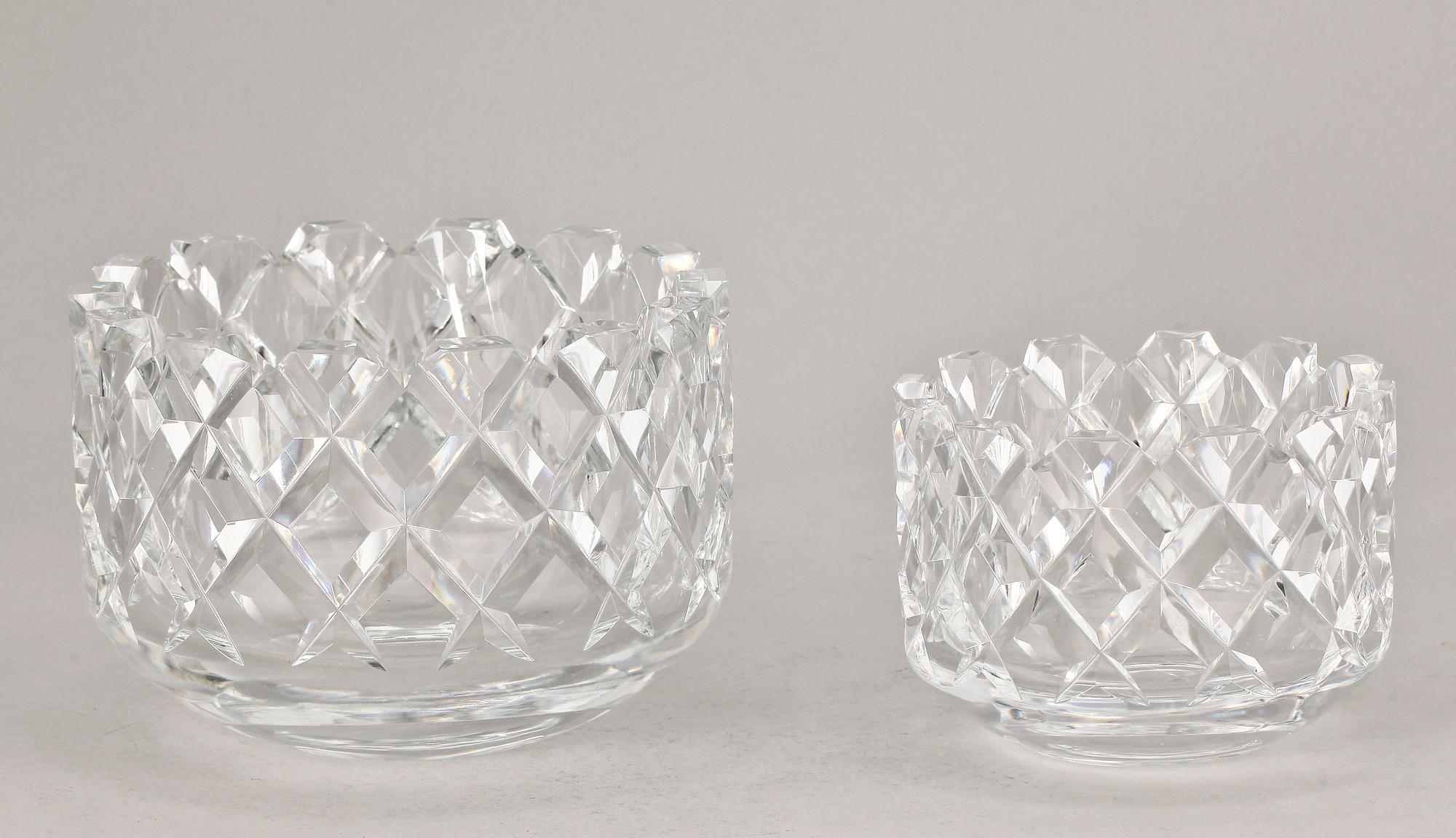 SKÅLAR, 2st, glas, Sofiero, Gunnar Cyrén, Orrefors, 1900-talets andra hälft.