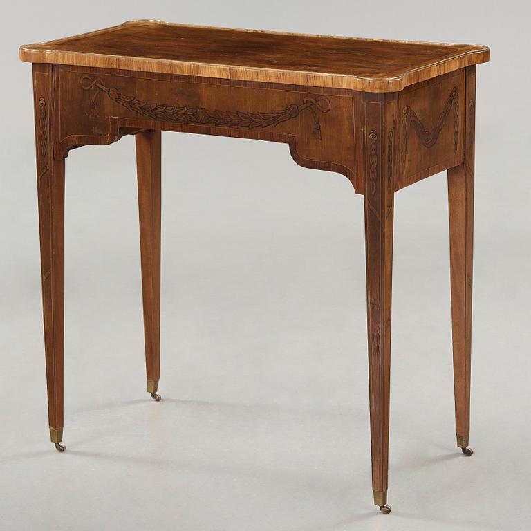 A Gustavian late 18th century sewing table by Jonas Hultsten .