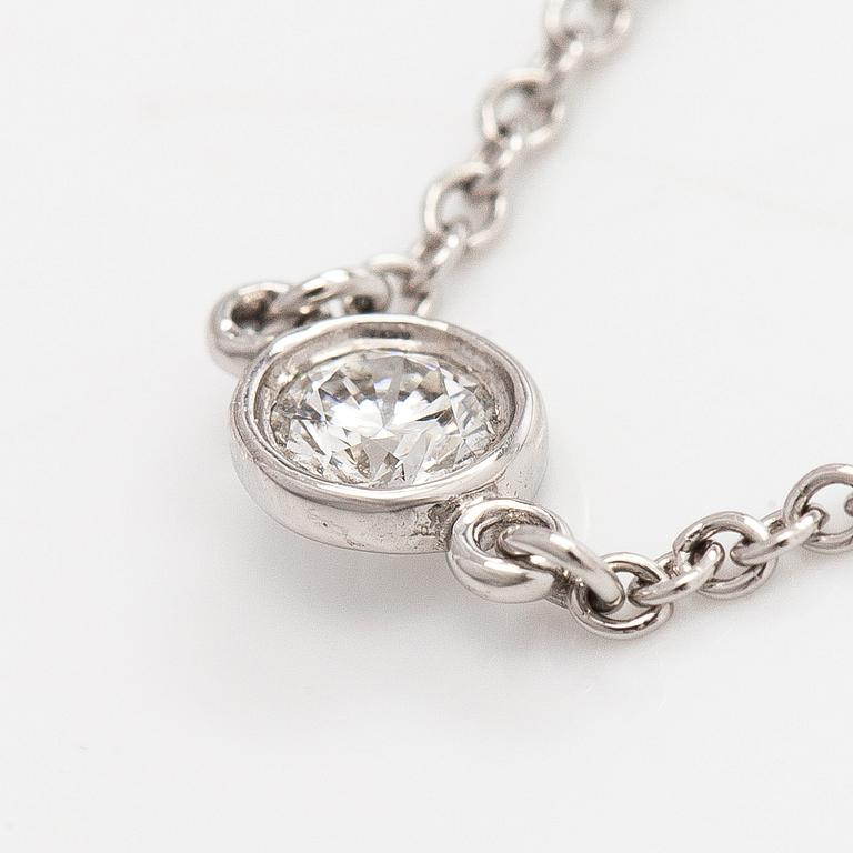Tiffany & Co, Elsa Peretti, a platinum 'Diamonds by the Yard' bracelet with a brilliant-cut diamond.