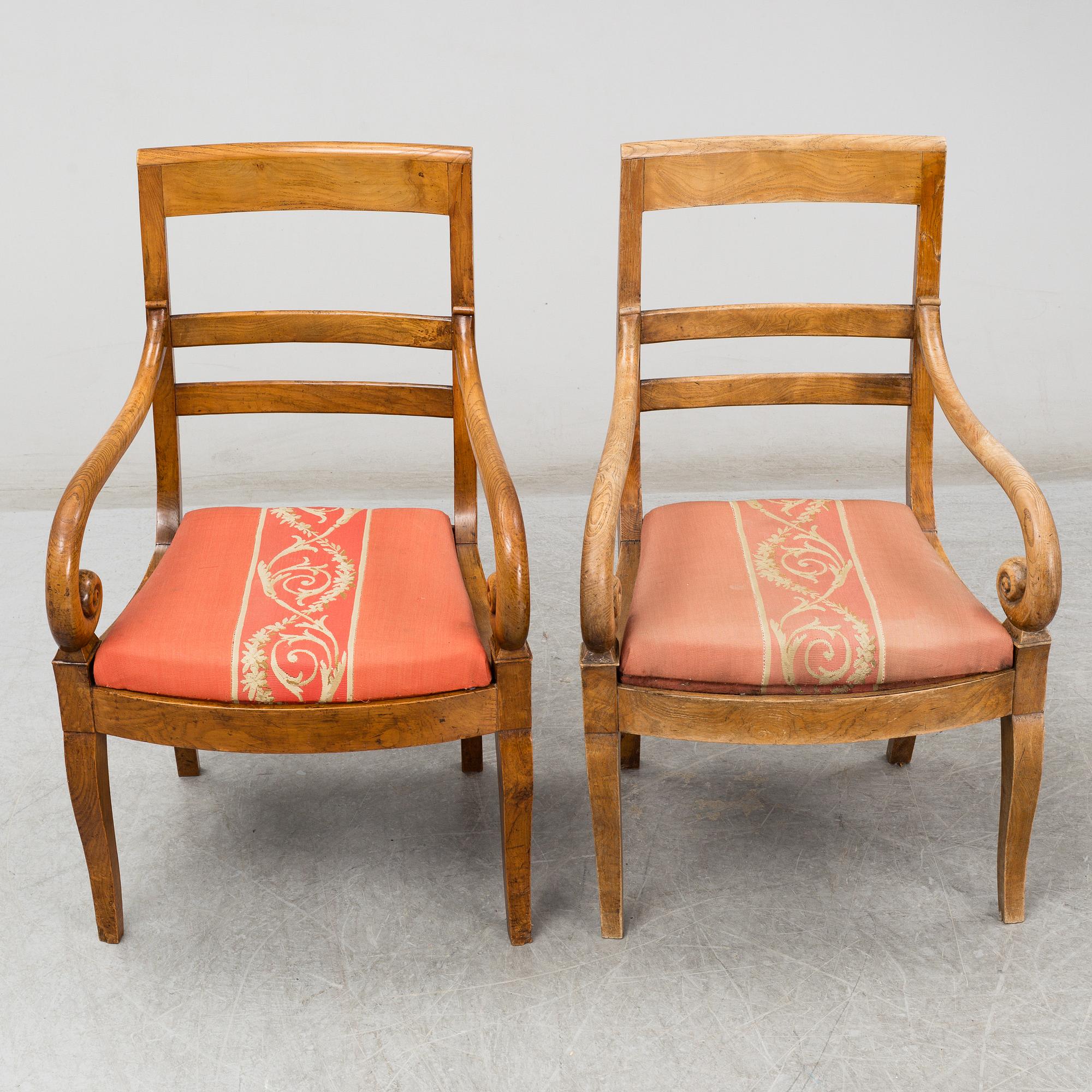 Eight Charles X armchairs, France, first half of the 19th century.