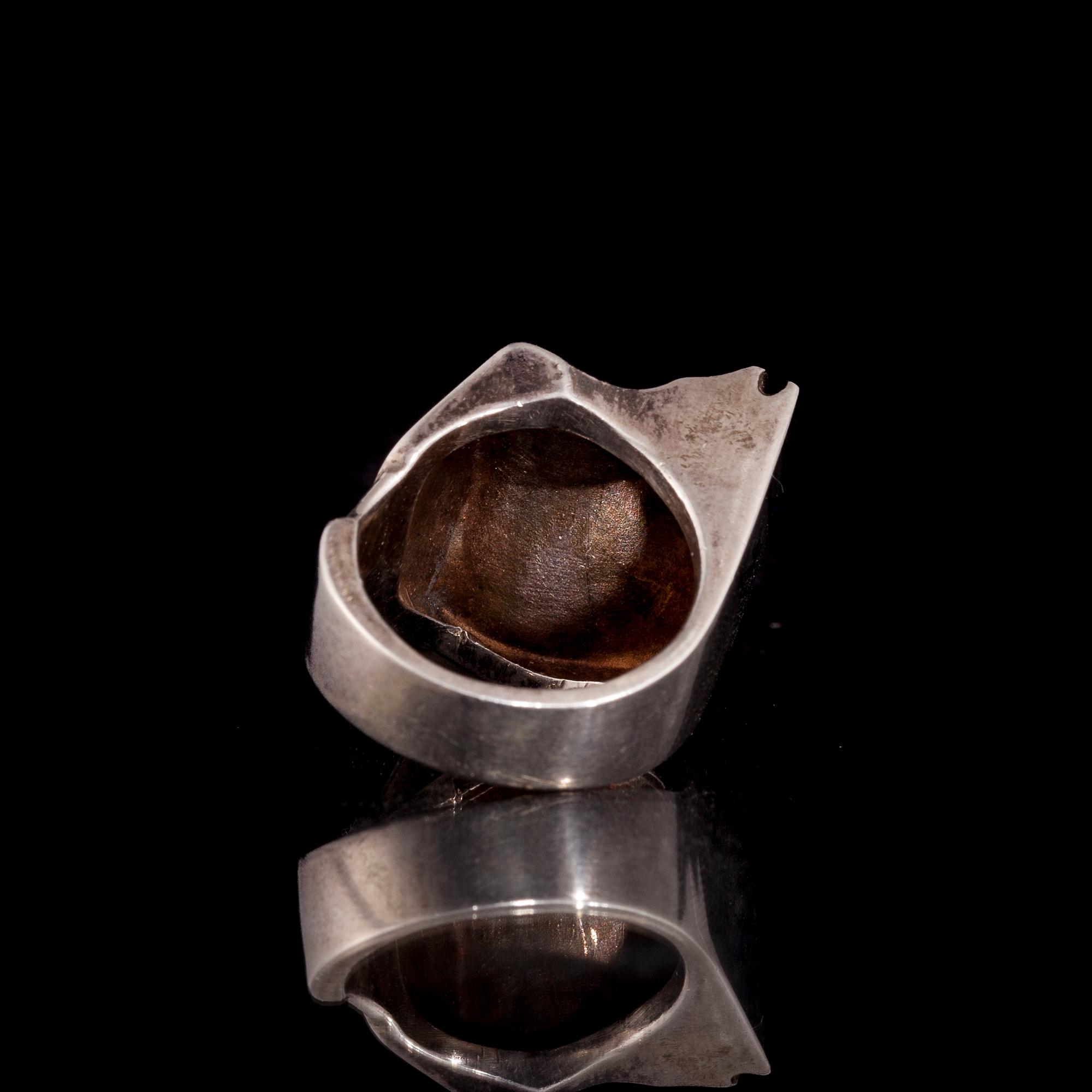 SORMUS, sterlinghopeaa, "Sagitta", Björn Weckström, Lapponia, 1993. Paino 14,9 g.