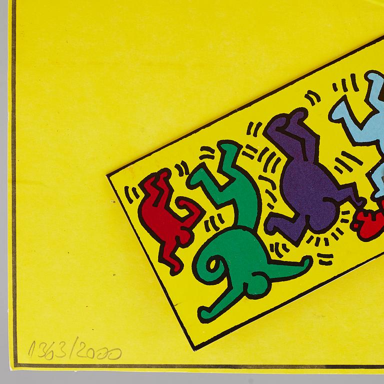 KEITH HARING, multipel, signerad i trycket, numrerad 1363/2000.