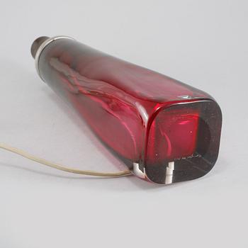BORDSLAMPA, glas, Carl Fagerlund, Orrefors, signerad, 1900-talets andra hälft.