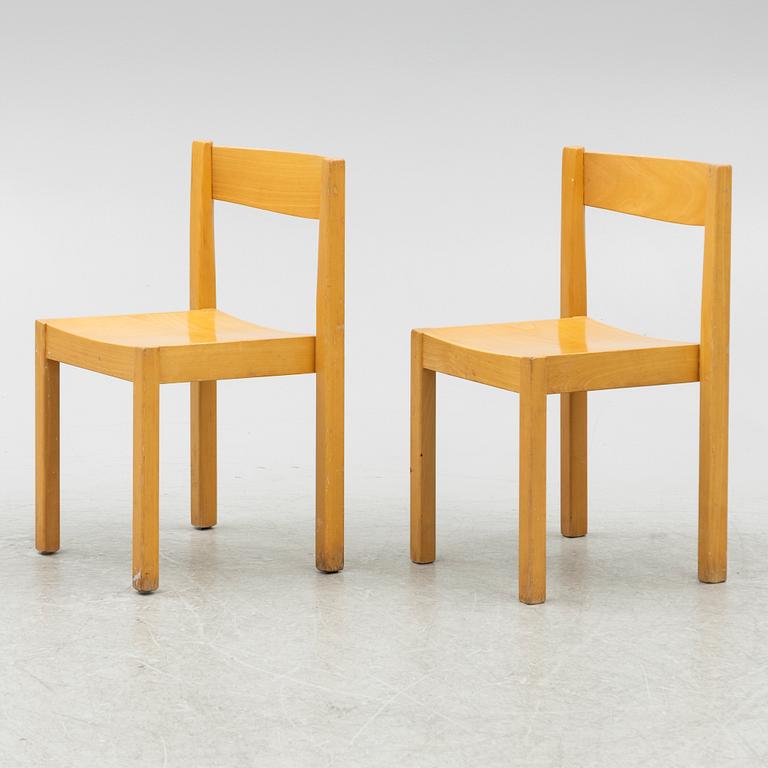 Axel Larsson, six model 312 chairs, Balzar Beskow, Sweden, 1980's.