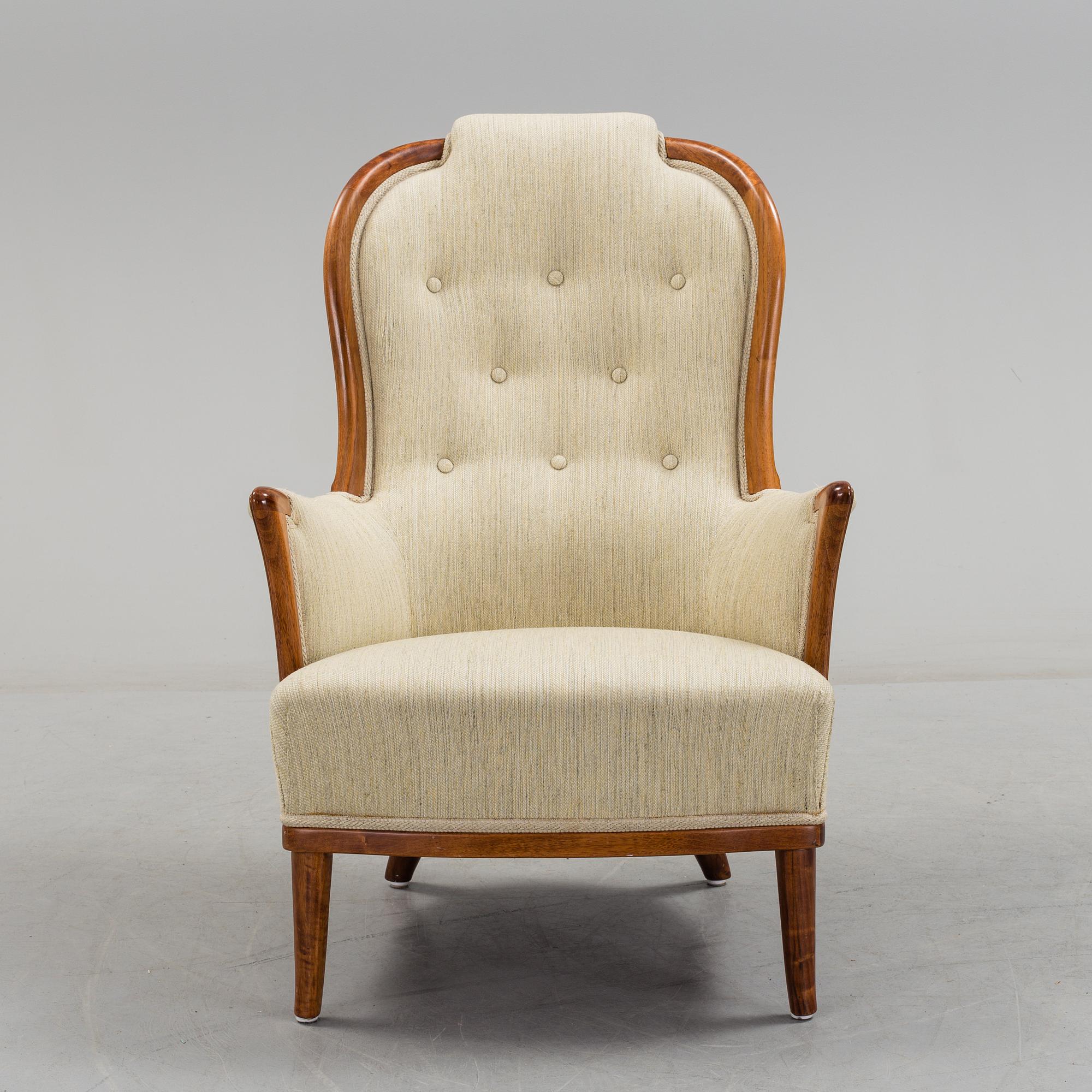 CARL MALMSTEN, a 'Vår fru' mahgonay easy chair from O.H. Sjögren, Tranås.