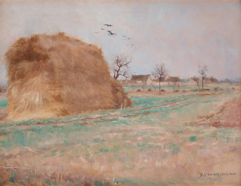 Nils Kreuger, "Halmstack på åkern" (Haystack in the field).