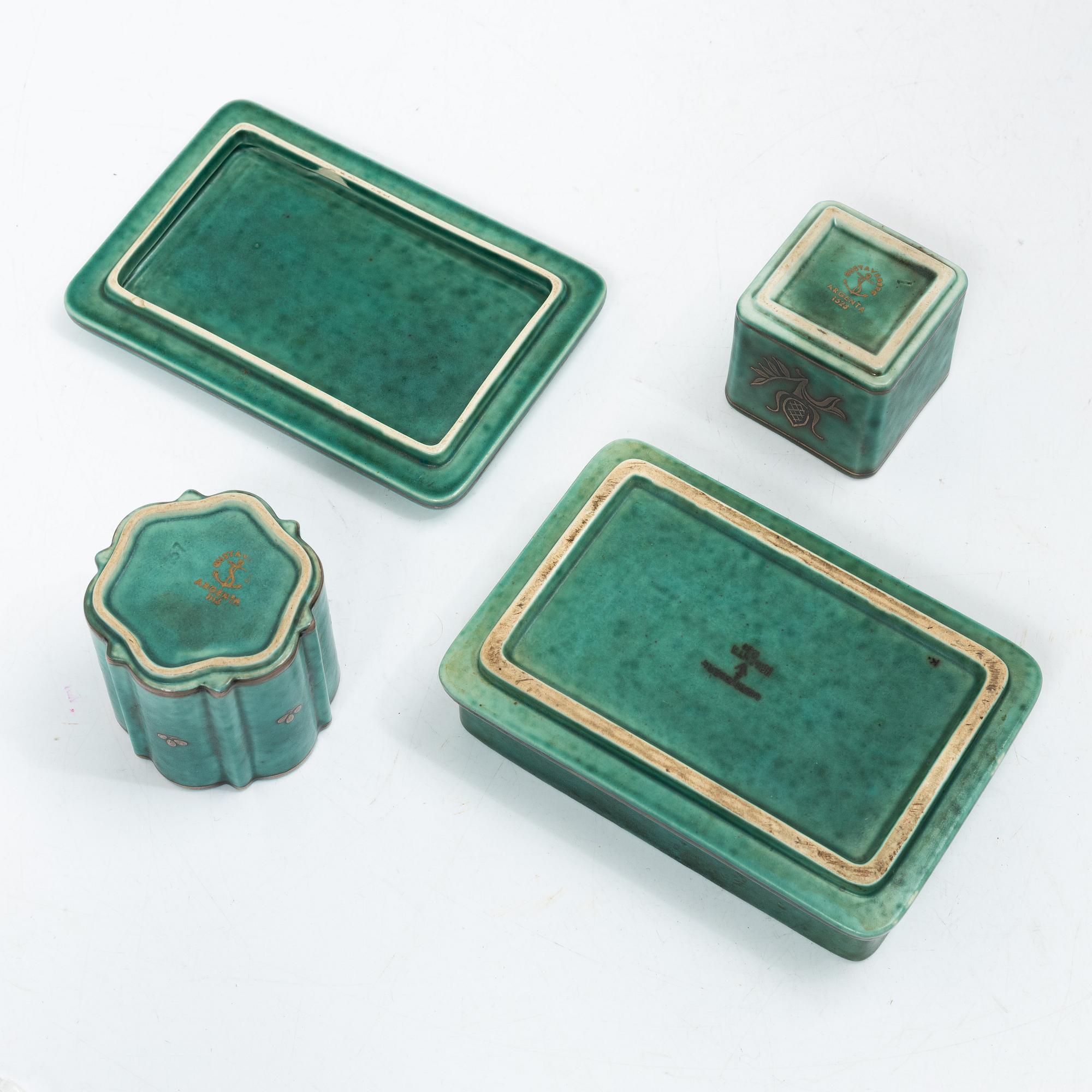 Wilhelm Kåge, “Argenta”, 6 pieces, Gustavsberg.