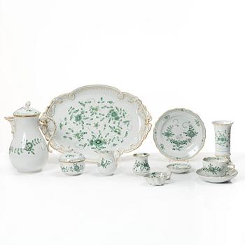 Meissen, Coffee service, 44 pieces, porcelain, “Indisch grün”, 3rd quality.