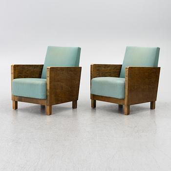Axel Larsson, a pair of armchairs, Svenska Möbelfabrikerna, Bodafors, 1930s.