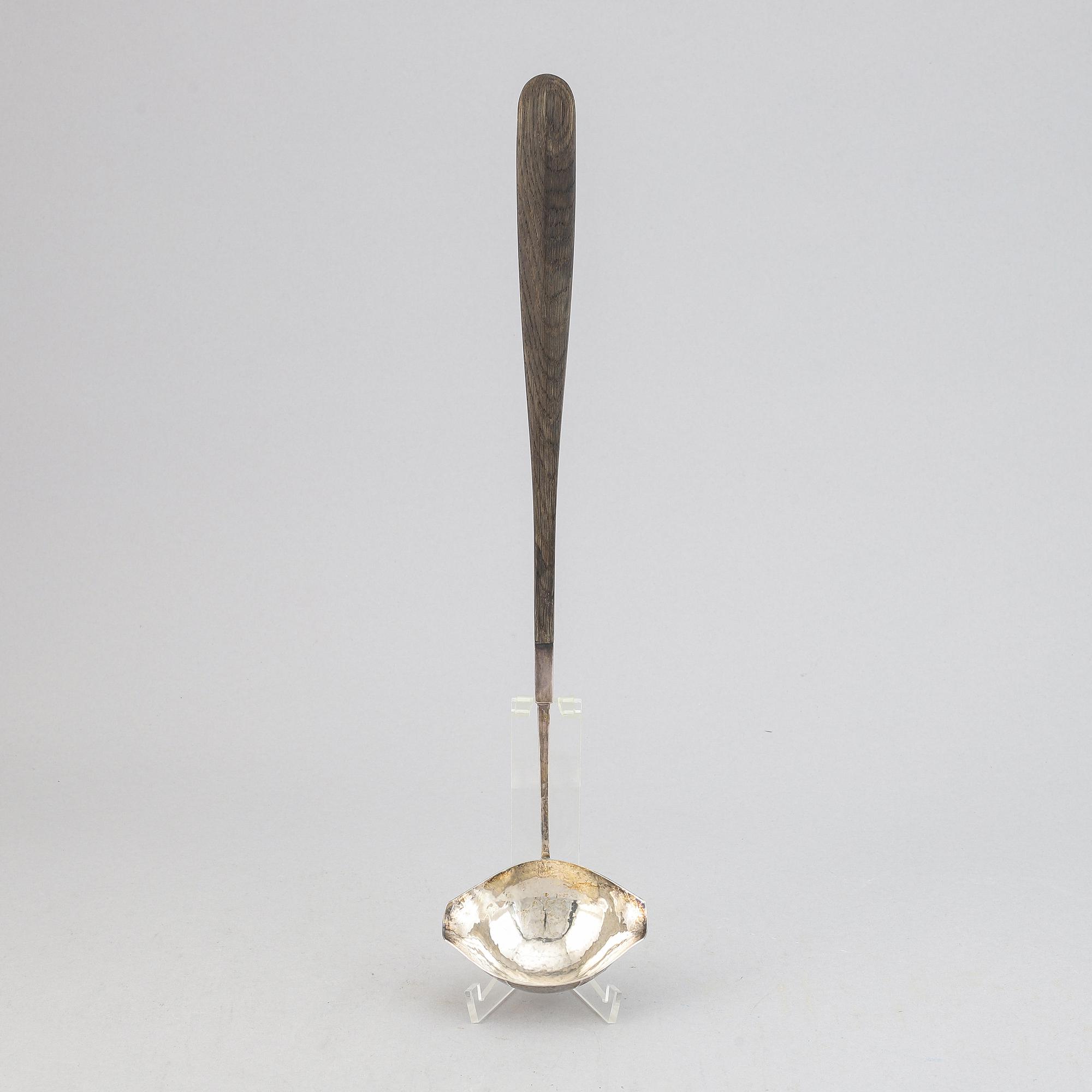 A sterling and wood punch ladle, mark of Anders Ericson, Kristianstad 1975.