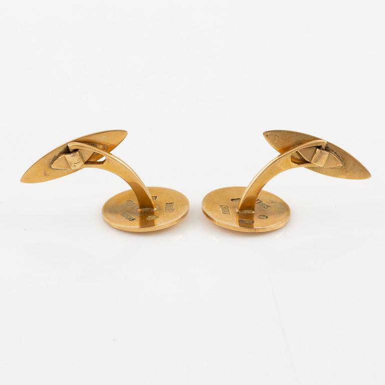 Cufflinks, six pieces, 18K gold.