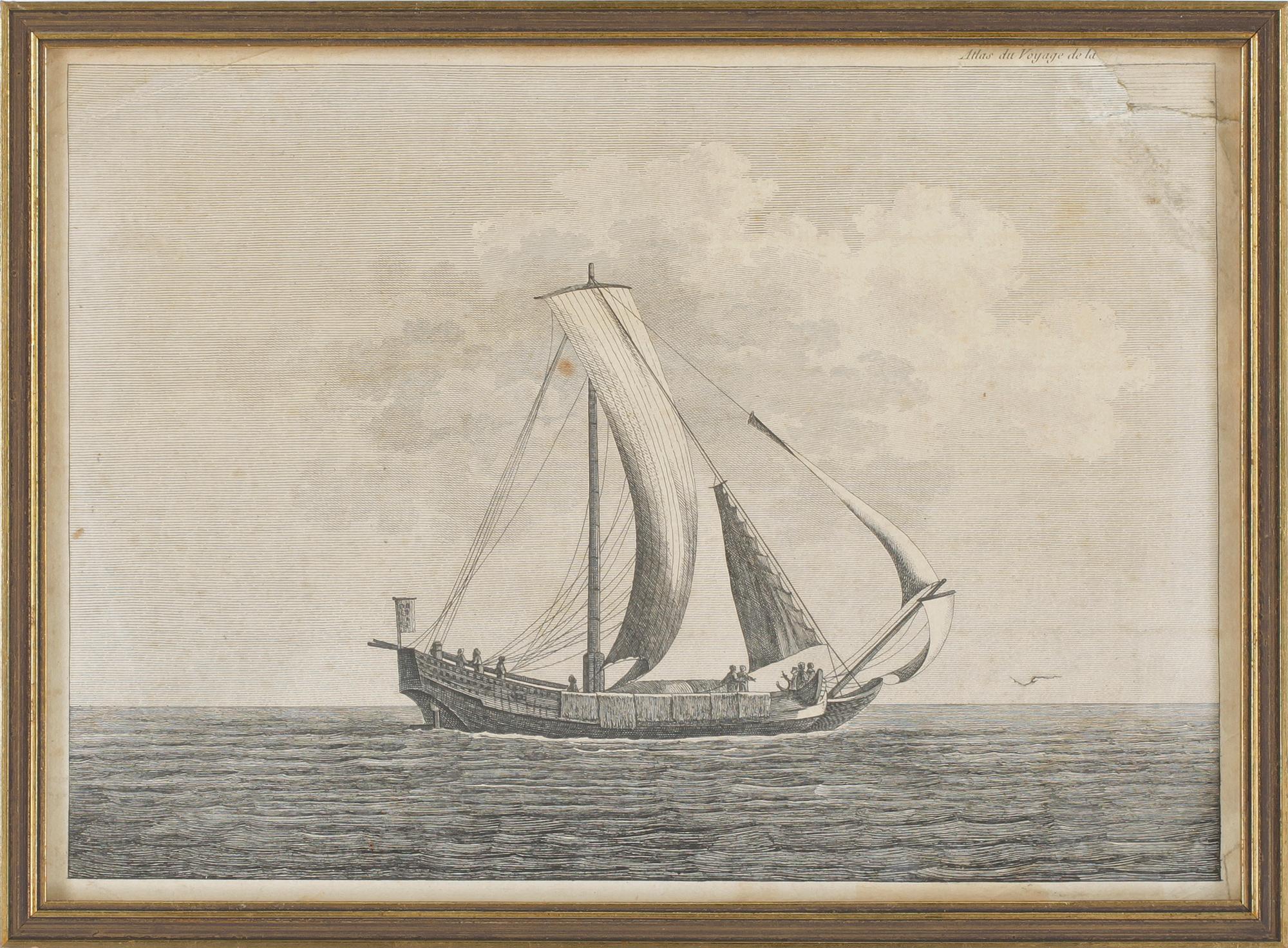 KOPPARSTICK, 3 st, bla Jean Daullé, 1700/1800-tal.