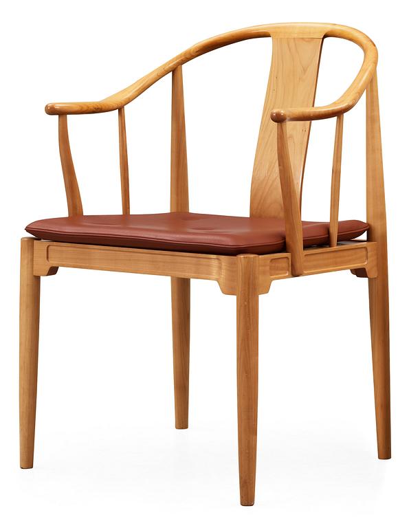 A Hans J Wegner elm 'China chair', Fritz Hansen, Denmark 1987.