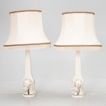 Bordslampor, ett par, 1900-talets andra hälft. Ethan Allen, Italien.