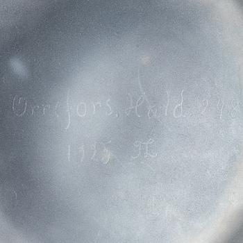 Edward Hald, skål med fat, "Fyrverkeriskålen", Orrefors, 1925.